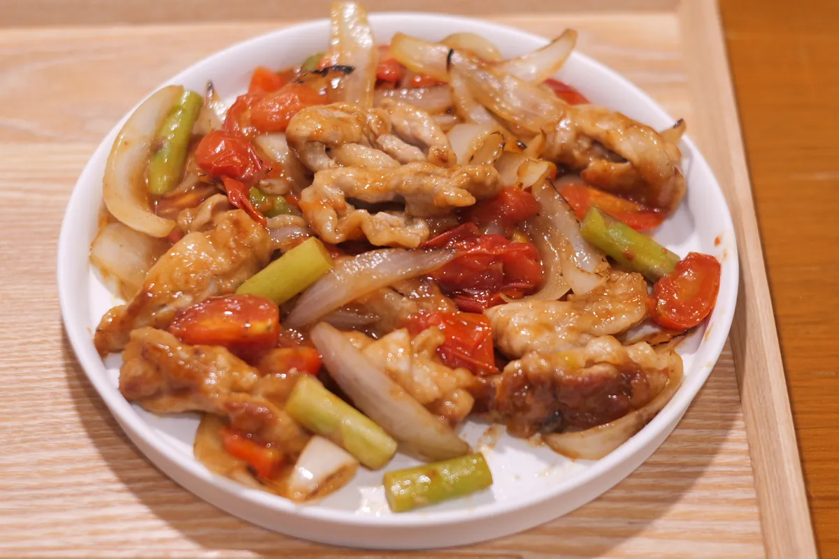 Recipe 豚肉と玉ねぎのトマト酢豚